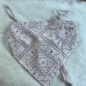 Open Back Pink Bandana Top